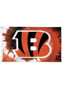Cincinnati Bengals Tie Dye 3x5 Ft Orange Silk Screen Grommet Flag