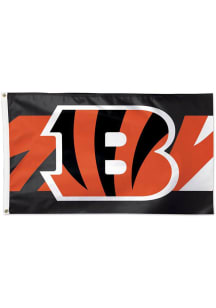 Cincinnati Bengals Horizontal Stripes 3x5 Ft Black Silk Screen Grommet Flag