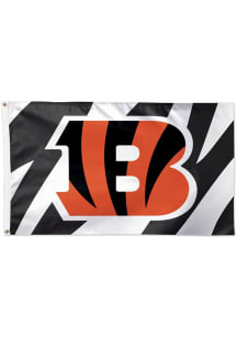 Cincinnati Bengals White Stripes 3x5 Ft White Silk Screen Grommet Flag