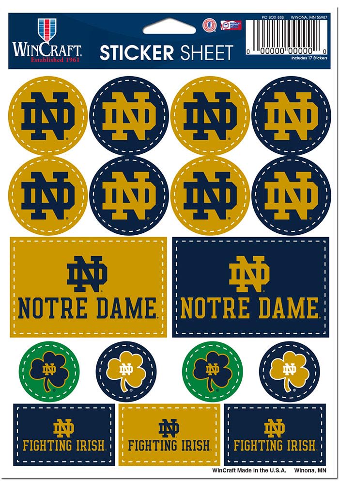 Notre Dame Fighting Irish 5x7 Stickers