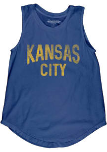 Kansas City Womens Blue Lennon Wordmark Tank Top