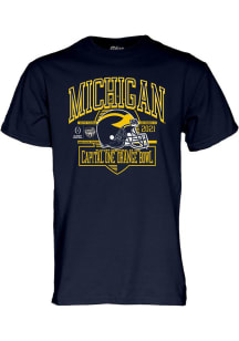 Michigan Wolverines Navy Blue 2021 College Football Playoff Bound Short Sleeve T Shirt
