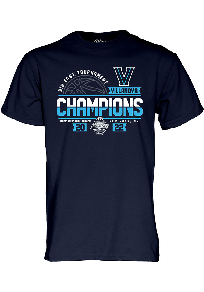 Villanova Wildcats Navy Blue Big East Basketball Tournament Champions Short Sleeve T Shirt