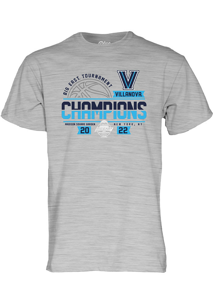 Villanova Wildcats Grey Big East Basketball Tournament Champions Short Sleeve T Shirt