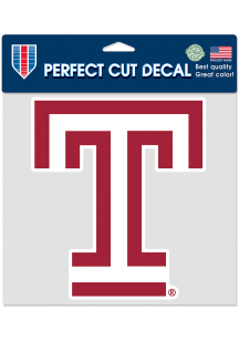 Temple Owls 8x8 Auto Decal - Red