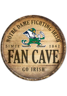 Notre Dame Fighting Irish Round Fan Cave Wood Sign