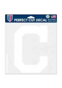 Cleveland Indians 8x8 Perfect Cut Auto Decal - White
