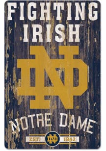 Notre Dame Fighting Irish Slogan Wood Sign