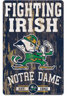 Notre Dame Fighting Irish Slogan Mascot Wood Sign