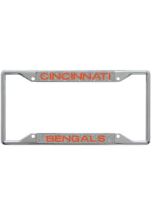 Cincinnati Bengals Silver Glitter Background License Frame