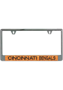 Cincinnati Bengals Orange Glitter Background License Frame