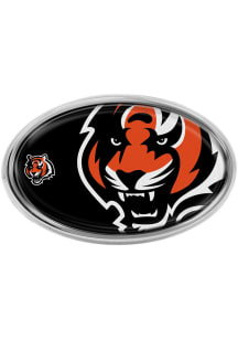 Cincinnati Bengals Chrome Metal Domed Car Emblem - Orange