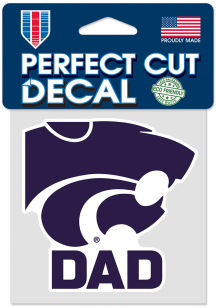 K-State Wildcats Dad 4x4 Auto Decal - Purple