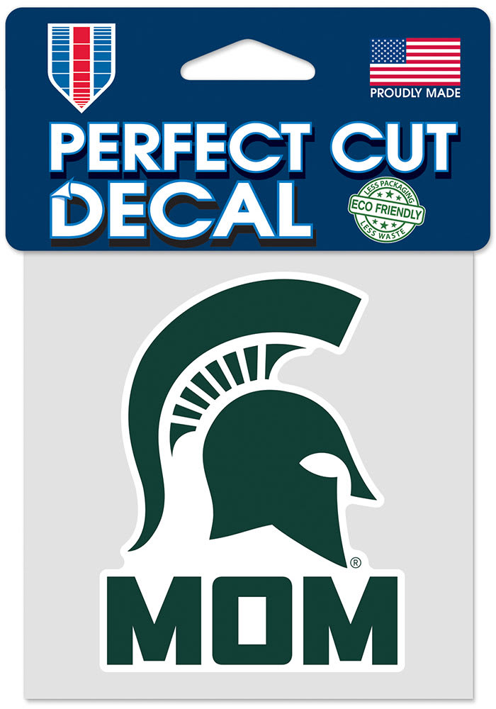 Michigan State Spartans Mom 4x4 Auto Decal - Green