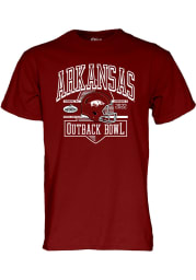 Arkansas Razorbacks Crimson 2021 Outback Bowl Bound Short Sleeve T Shirt