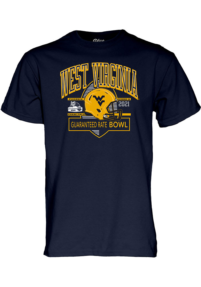 West Virginia Mountaineers Navy Blue 2021 Guaranteed Rate Bowl Bound Short Sleeve T Shirt