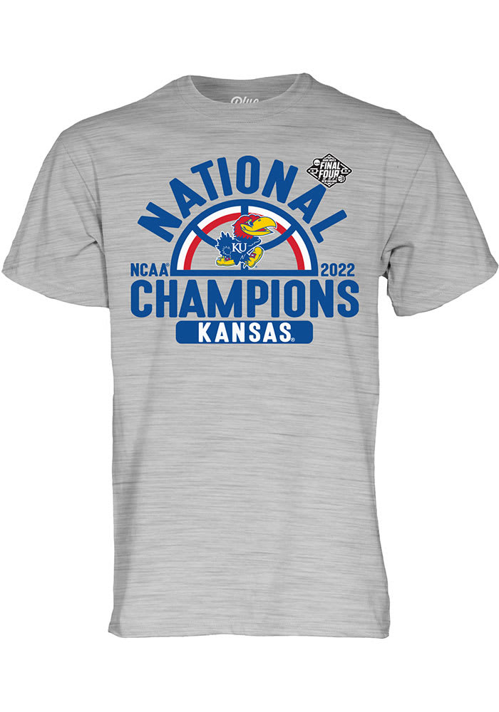 Kansas Jayhawks Grey 2022 National Champions Generic Short Sleeve T Shirt