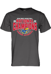 Kansas Jayhawks Charcoal 2022 National Champions Ball Short Sleeve T Shirt