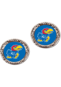 Kansas Jayhawks Round Team Logo Womens Earrings