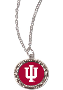 Indiana Hoosiers Hammered Charm Womens Necklace