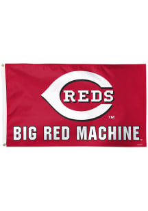 Cincinnati Reds Slogan 3x5 Red Silk Screen Grommet Flag