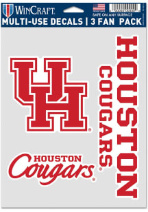 Houston Cougars Triple Pack Auto Decal - Red