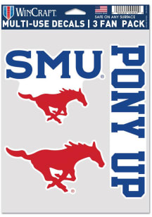 SMU Mustangs Triple Pack Auto Decal - Red