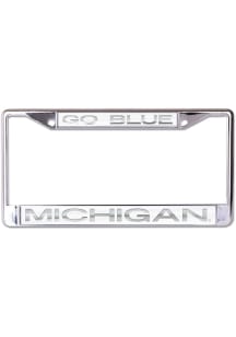 Michigan Wolverines   Frosted Metallic License Frame