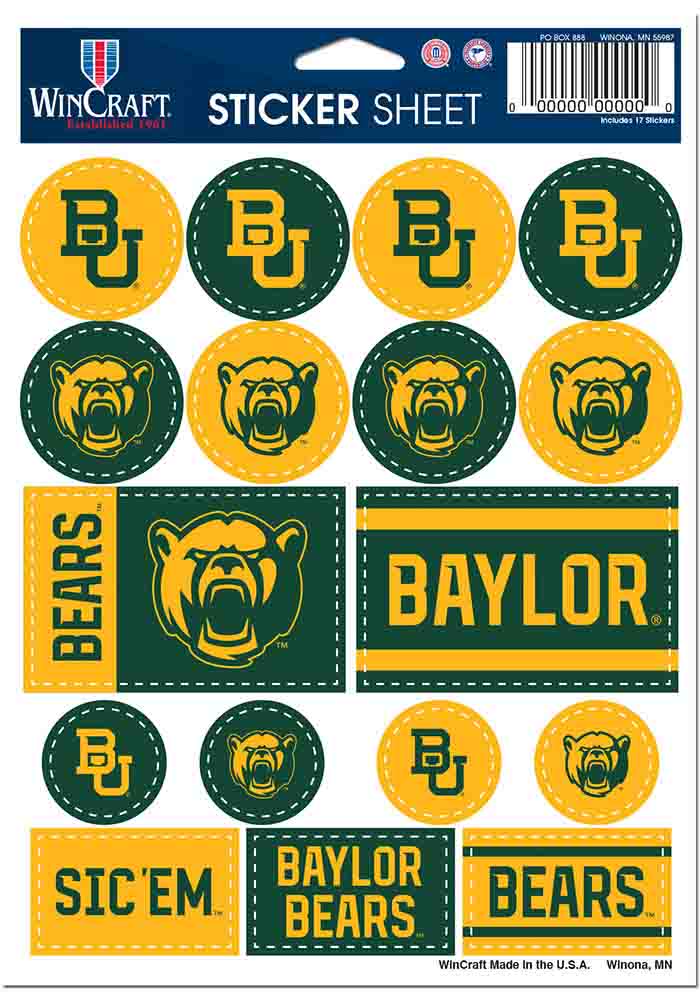 Baylor Bears 5x7 Stickers