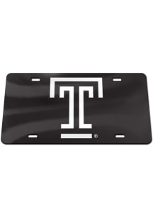 Temple Owls Silver Car Accessory License Plate