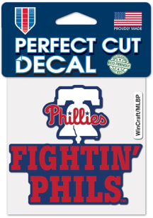 Philadelphia Phillies 4x4 Slogan Auto Decal - Red