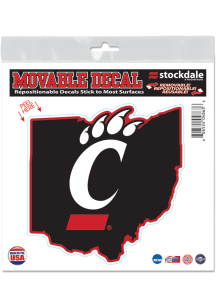 Cincinnati Bearcats 6x6 State Shape Auto Decal - Red