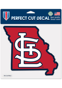 St Louis Cardinals 8x8 State Shape Auto Decal - Red