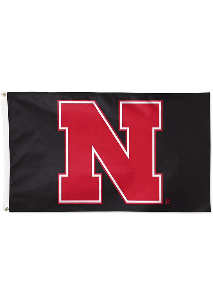 Nebraska Cornhuskers black BLACK Silk Screen Grommet Flag