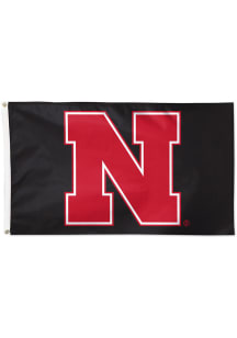 Nebraska Cornhuskers black Black Silk Screen Grommet Flag