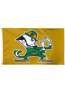 Notre Dame Fighting Irish Leprechaun 3x5 Ft Gold Silk Screen Grommet Flag