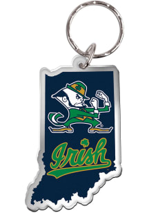 Notre Dame Fighting Irish State Shape Team Color Keychain