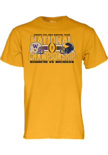 Michigan Wolverines Gold 2024 National Championship Bound Short Sleeve T Shirt