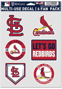 St Louis Cardinals 6pk Fan Auto Decal - Red