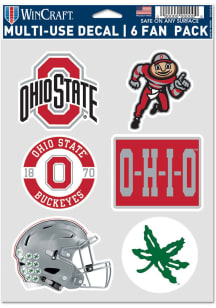 Ohio State Buckeyes 6pk Fan Auto Decal - Red