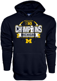 Michigan Wolverines Mens Navy Blue 2022 Big 10 Conference Champions Long Sleeve Hoodie