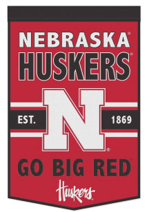 Red Nebraska Cornhuskers 24x38 Slogan Banner