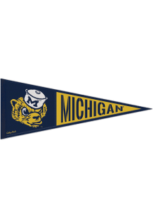 Navy Blue Michigan Wolverines 13x32 Primary Pennant