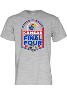 Kansas Jayhawks Grey 2022 Final Four Logo Short Sleeve T Shirt