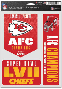 Kansas City Chiefs 2022 Conf Champs 3pk Auto Decal - Red