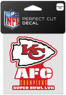 Kansas City Chiefs 2022 Conf Champs 4x4 Auto Decal - Red