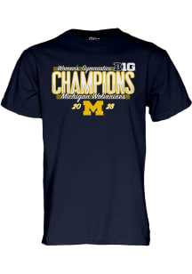 Michigan Wolverines Navy Blue 2023 NCAA Big 10 Womens Gymnastics Champions Short Sleeve T Shirt