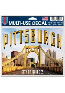 Pittsburgh City of Bridges 5X6 Auto Decal - Blue