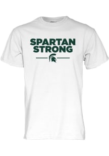 Michigan State Spartans White Spartan Strong Short Sleeve T Shirt