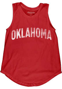 Oklahoma Womens Red Lennon Wordmark Tank Top